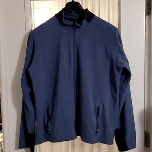 Lands End men's XL-Tall blue fleece ltwt jacket